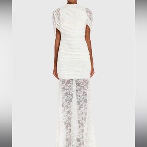 Amanda Uprichard White Lace Maxi Dress